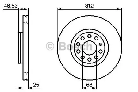 BOSCH 0986479057 Диск торм.вент.