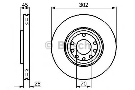 BOSCH 0986479076 Диск торм.вент.