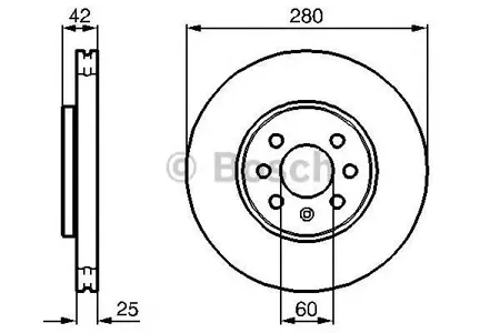 BOSCH 0986479077 Диск торм.вент.