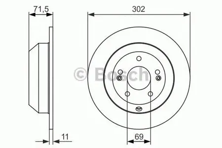 BOSCH 0986479081 0 986 479 081 диск тормозной задний Kia Sorento, Hyundai SantaFe 2.4/2.0CRDi-2.2CRDi 09>