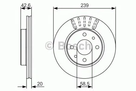 BOSCH 0986479082 Диск торм.вент.