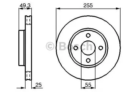 BOSCH 0986479084 Диск торм.вент.