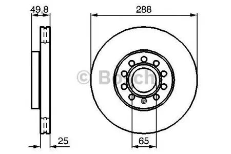 BOSCH 0986479088 Диск торм.вент.