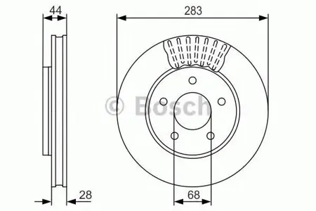 BOSCH 0986479091 Диск торм.вент.