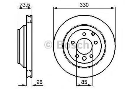 BOSCH 0986479095 Диск торм.вент.