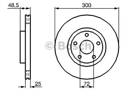 BOSCH 0986479183 Диск торм.вент.
