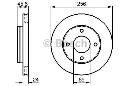 BOSCH 0986479187 Диск торм.вент.