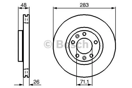BOSCH 0986479193 Диск торм.вент.