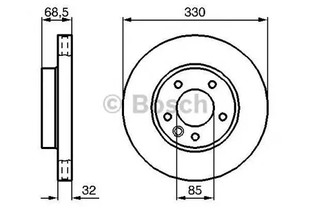 BOSCH 0986479250 Диск торм.вент.