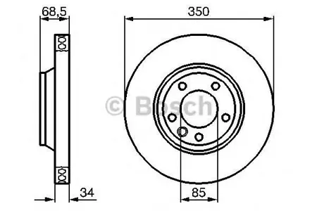 BOSCH 0986479251 Диск торм.вент.