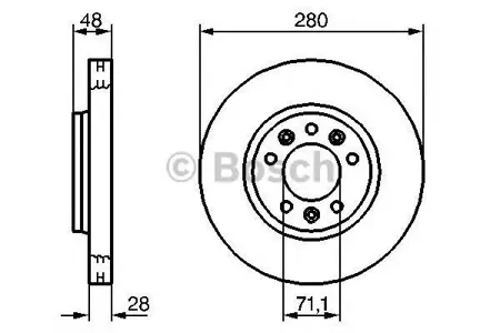 BOSCH 0986479266 Диск торм.вент.