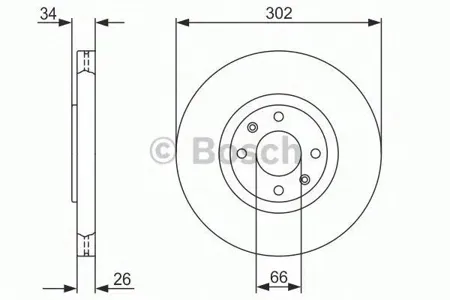 BOSCH 0986479288 Диск торм.вент.