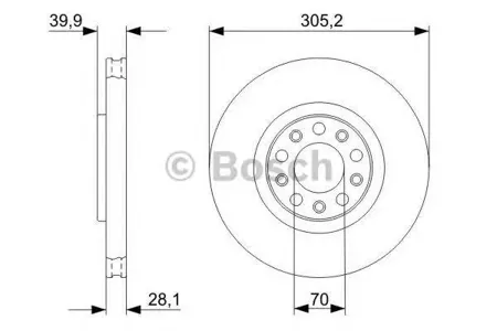 BOSCH 0986479291 Диск торм.вент.