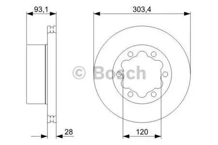 BOSCH 0986479296 Диск торм.вент.
