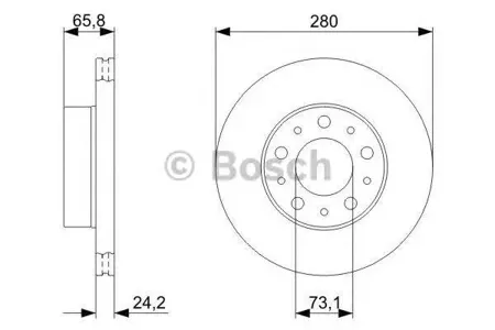 BOSCH 0986479297 Диск торм.вент.
