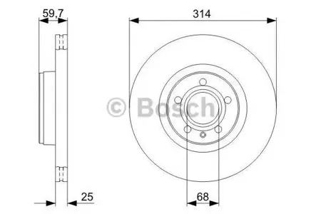 BOSCH 0986479301 Диск торм.вент.