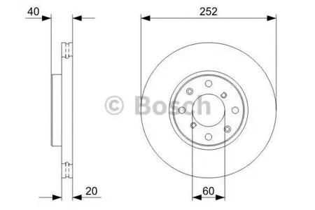 BOSCH 0986479308 Диск торм.вент.