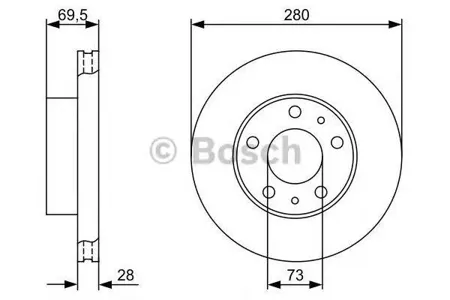 BOSCH 0986479313 Диск торм.вент.