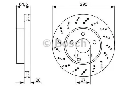 BOSCH 0986479331 Диск торм.вент. перфорированныйс насечками