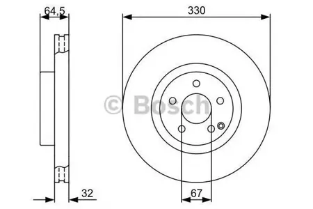 BOSCH 0986479332 Диск торм.вент.