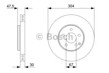 BOSCH 0986479333 Диск торм.вент.