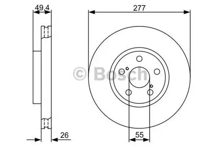 BOSCH 0986479340 Диск торм.вент.