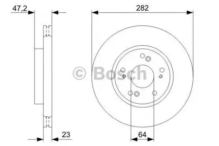 BOSCH 0986479364 Диск торм.вент.