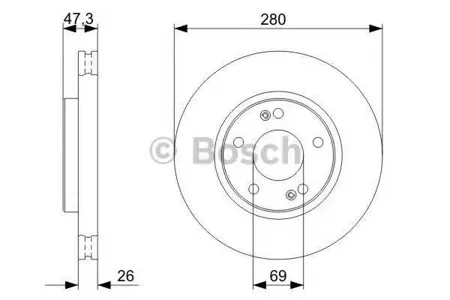 BOSCH 0986479368 Диск торм.вент.