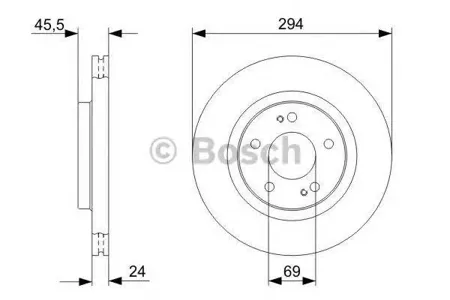BOSCH 0986479372 Диск торм.вент.