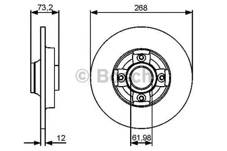 BOSCH 0986479383 Диск тормозной