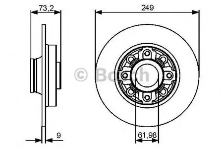 BOSCH 0986479400 Диск торм.задний Citroen C4 2009- DS4 2011-2015 Peugeot 308 2007- DS4 DS4 Crossback 2015-