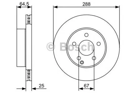 BOSCH 0986479406 Диск торм.вент.