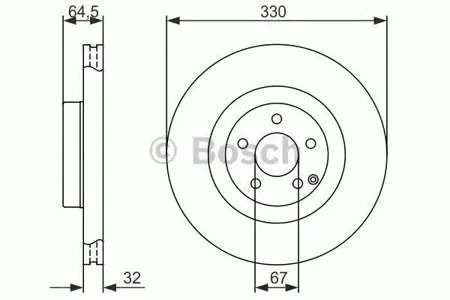 BOSCH 0986479415 Диск торм.вент. перфорированныйс насечками