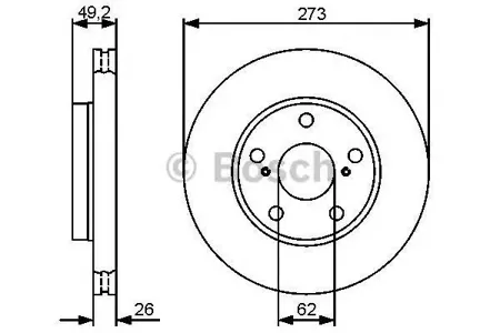 BOSCH 0986479425 Диск торм.вент.