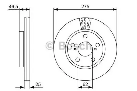 BOSCH 0986479428 Диск торм.вент.