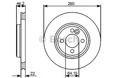 BOSCH 0986479437 Диск торм.вент.