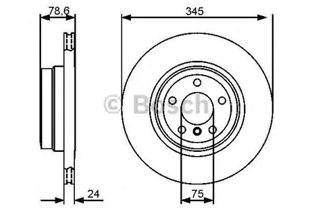 BOSCH 0986479443 Диск торм.вент.