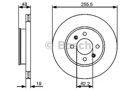 BOSCH 0986479459 Диск торм.вент.