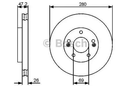 BOSCH 0986479460 Диск торм.вент.