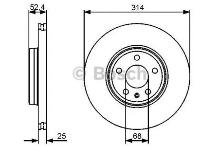 BOSCH 0986479467 Диск торм.вент.