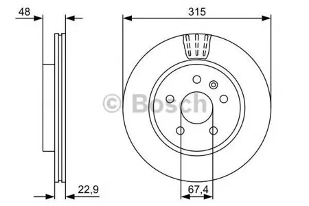 BOSCH 0986479514 Диск торм.вент.