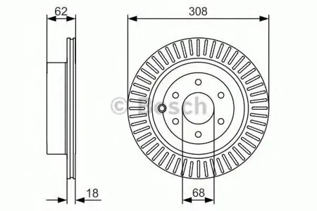 BOSCH 0986479533 Диск торм.вент.