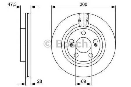 BOSCH 0986479537 Диск торм.вент.