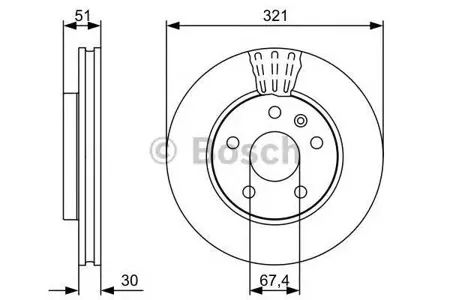 BOSCH 0986479544 Диск торм.вент.