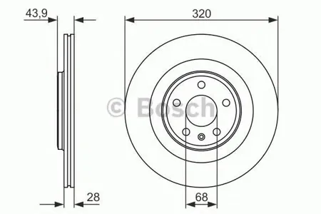 BOSCH 0986479552 Диск торм.вент.