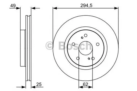 BOSCH 0986479559 Диск торм.вент.
