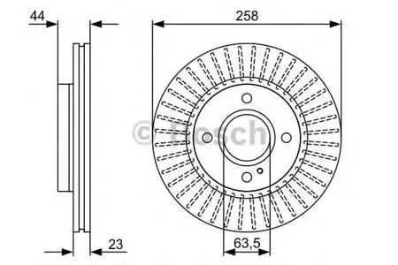 BOSCH 0986479566 Диск торм.вент.