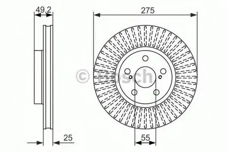 BOSCH 0986479619 Диск торм.вент.