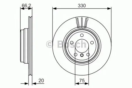 BOSCH 0986479622 Диск торм.вент.
