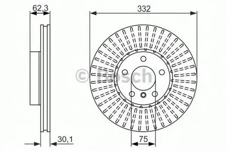 BOSCH 0986479624 Диск торм.вент.